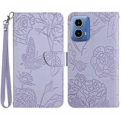 HT03 For Motorola Moto G04 4G/G24 4G Phone Case Skin-touch Imprinted Butterfly Flower Cover