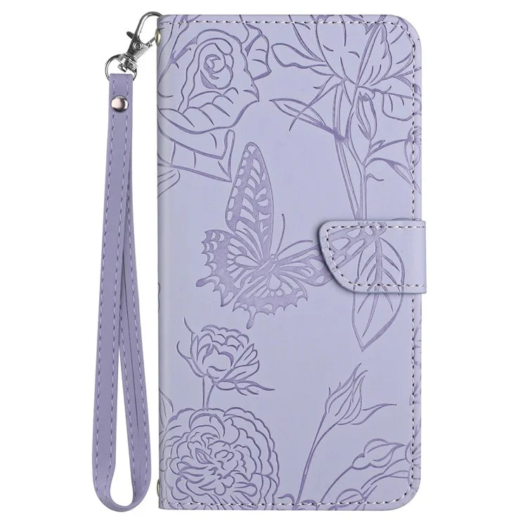 HT03 For Motorola Moto G04 4G/G24 4G Phone Case Skin-touch Imprinted Butterfly Flower Cover