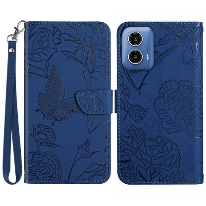 HT03 For Motorola Moto G04 4G/G24 4G Phone Case Skin-touch Imprinted Butterfly Flower Cover