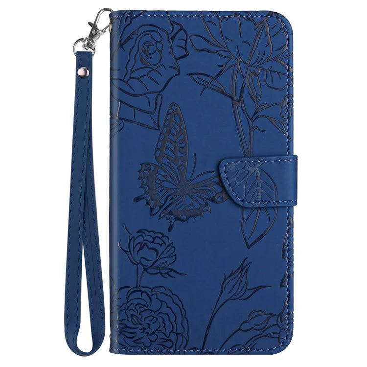 HT03 For Motorola Moto G04 4G/G24 4G Phone Case Skin-touch Imprinted Butterfly Flower Cover