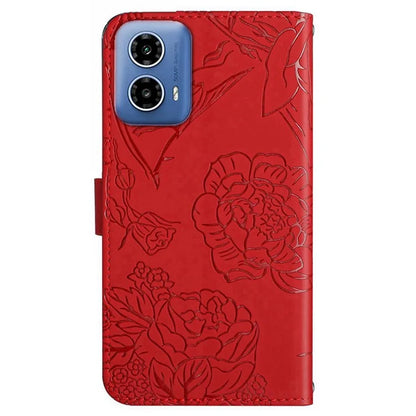 HT03 For Motorola Moto G04 4G/G24 4G Phone Case Skin-touch Imprinted Butterfly Flower Cover