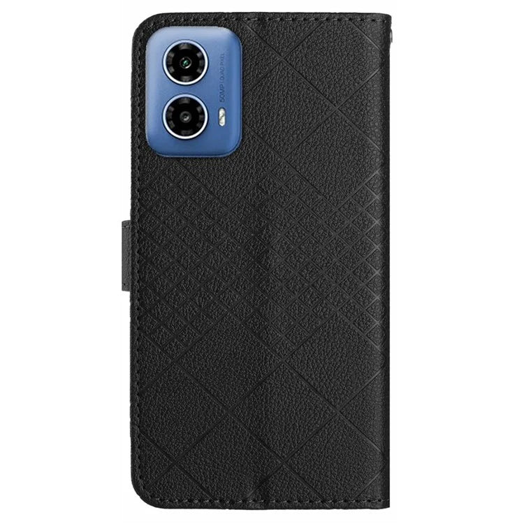 HT06 For Motorola Moto G04 4G / Moto G24 4G Flip Leather Case Wallet Cover Litchi Texture
