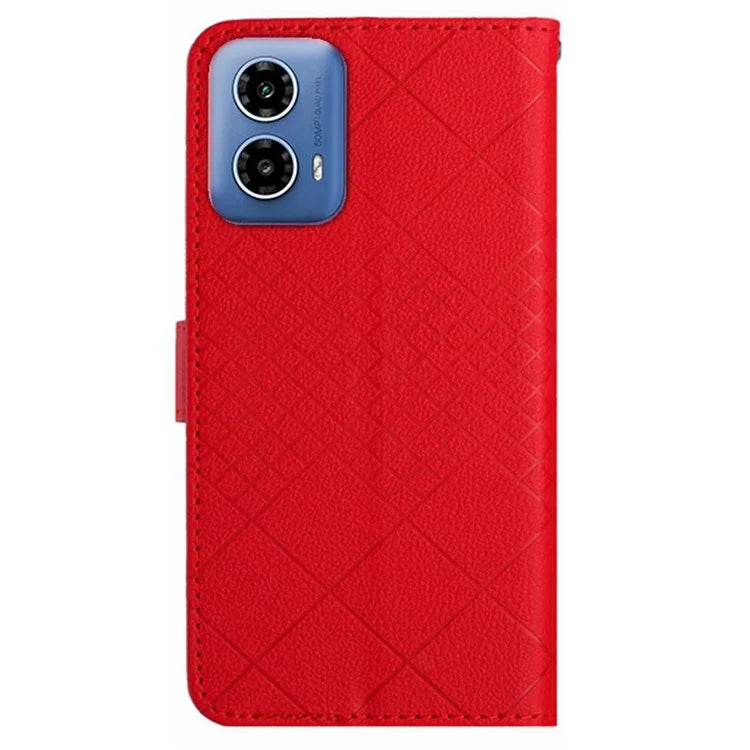 HT06 For Motorola Moto G04 4G / Moto G24 4G Flip Leather Case Wallet Cover Litchi Texture