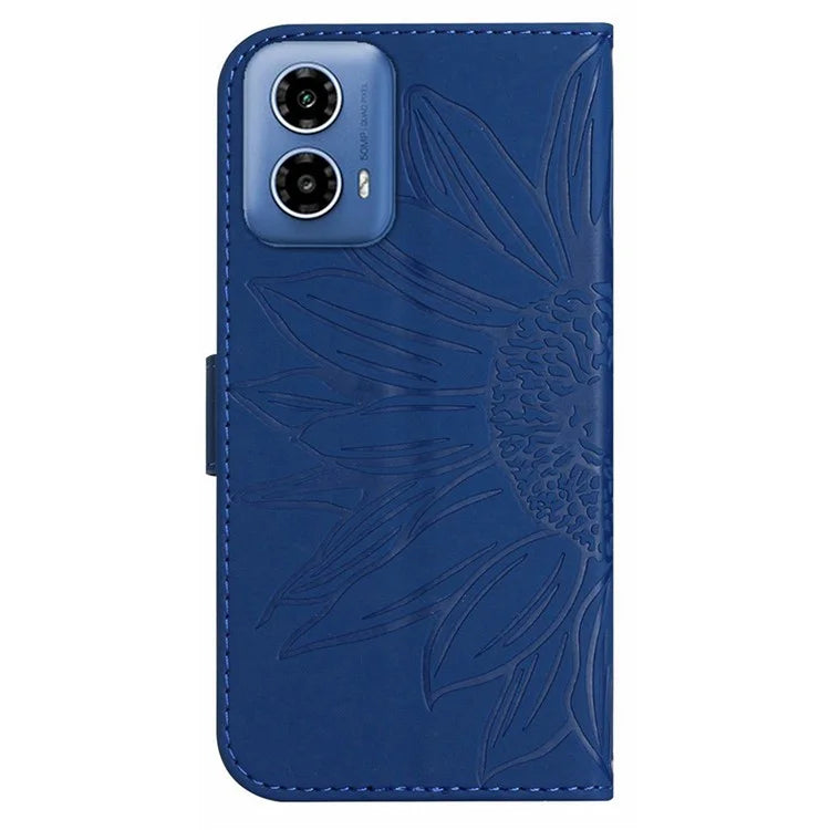 HT04 For Motorola Moto G04 4G / G24 4G Phone Case Sunflower Pattern Handbag Cover