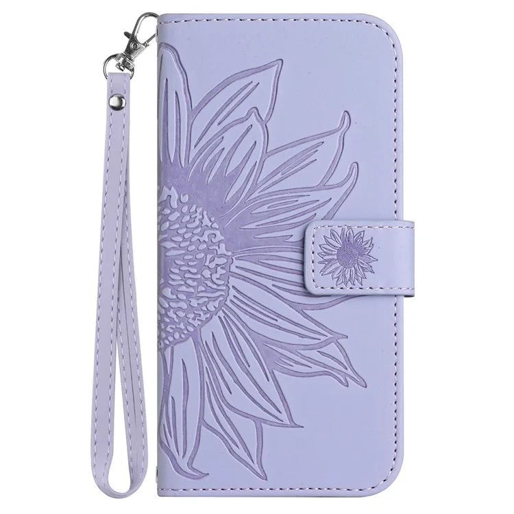 HT04 For Motorola Moto G04 4G / G24 4G Phone Case Sunflower Pattern Handbag Cover