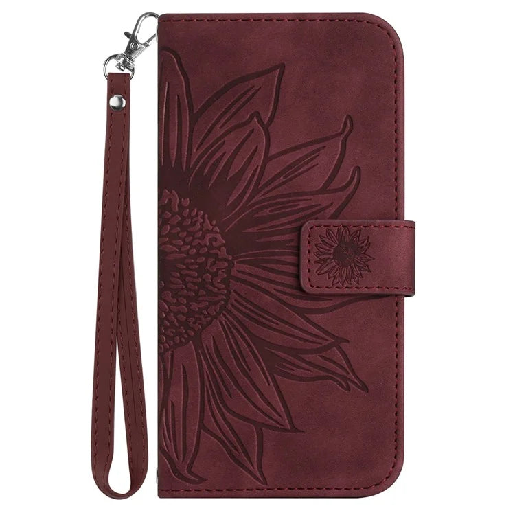 HT04 For Motorola Moto G04 4G / G24 4G Phone Case Sunflower Pattern Handbag Cover