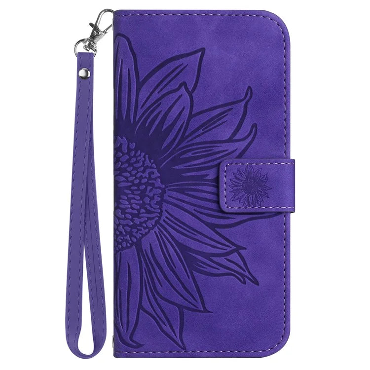 HT04 For Motorola Moto G04 4G / G24 4G Phone Case Sunflower Pattern Handbag Cover