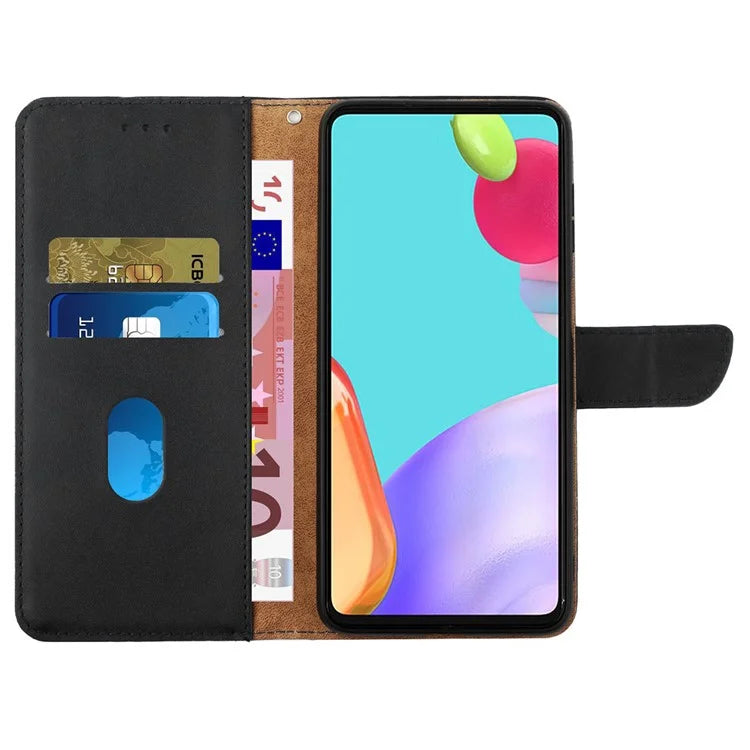 HT02 For Motorola Moto G04 4G / G24 4G Phone Case Wallet Card Slots Cover Nappa Texture