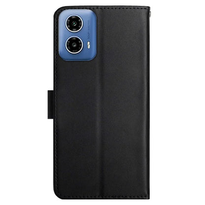 HT02 For Motorola Moto G04 4G / G24 4G Phone Case Wallet Card Slots Cover Nappa Texture