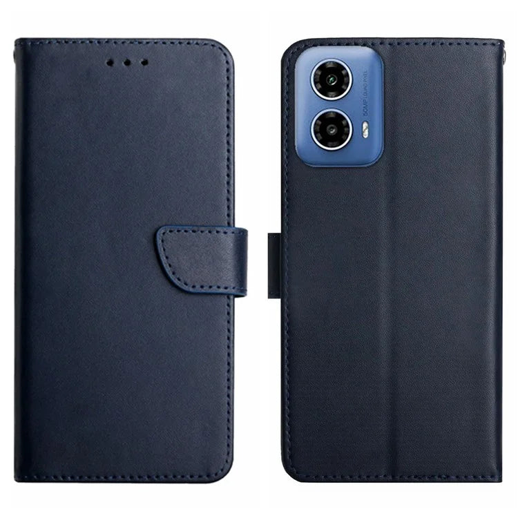 HT02 For Motorola Moto G04 4G / G24 4G Phone Case Wallet Card Slots Cover Nappa Texture