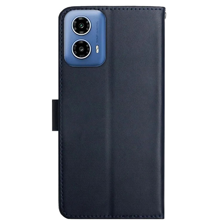 HT02 For Motorola Moto G04 4G / G24 4G Phone Case Wallet Card Slots Cover Nappa Texture