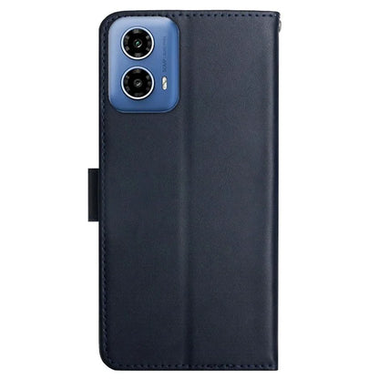 HT02 For Motorola Moto G04 4G / G24 4G Phone Case Wallet Card Slots Cover Nappa Texture