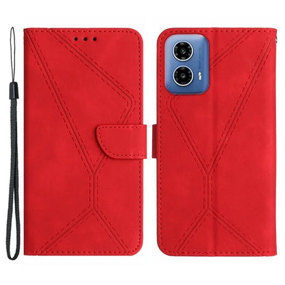 HT05 For Motorola Moto G04 4G/G24 4G Magnetic Case Skin-touch Leather Imprinted Line Cover