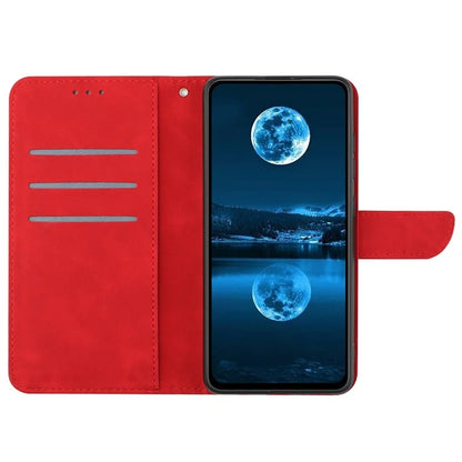 HT05 For Motorola Moto G04 4G/G24 4G Magnetic Case Skin-touch Leather Imprinted Line Cover