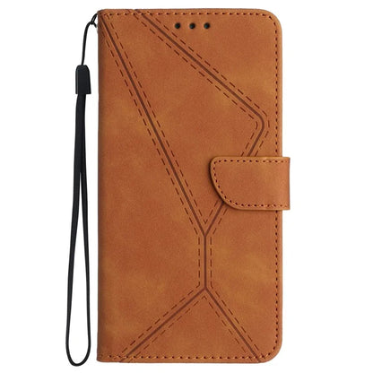 HT05 For Motorola Moto G04 4G/G24 4G Magnetic Case Skin-touch Leather Imprinted Line Cover