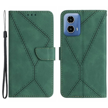 HT05 For Motorola Moto G04 4G/G24 4G Magnetic Case Skin-touch Leather Imprinted Line Cover