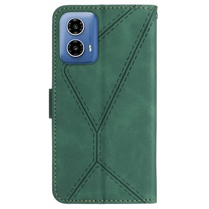 HT05 For Motorola Moto G04 4G/G24 4G Magnetic Case Skin-touch Leather Imprinted Line Cover