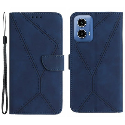 HT05 For Motorola Moto G04 4G/G24 4G Magnetic Case Skin-touch Leather Imprinted Line Cover