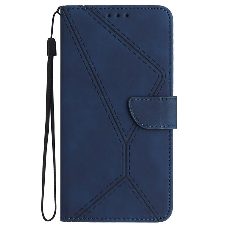 HT05 For Motorola Moto G04 4G/G24 4G Magnetic Case Skin-touch Leather Imprinted Line Cover