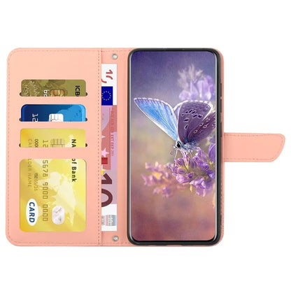 HT03 For Motorola Moto G Power (2024) Case Butterfly Flower PU Leather Cover with Crossbody Strap