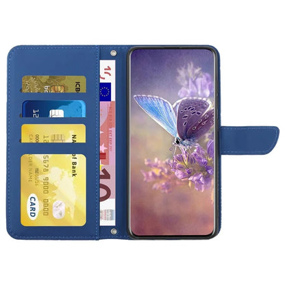 HT03 For Motorola Moto G Power (2024) Case Butterfly Flower PU Leather Cover with Crossbody Strap