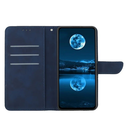 HT05 For Motorola Moto G Power (2024) Case Splicing Lines Imprinted Skin-touch Phone Wallet Cover