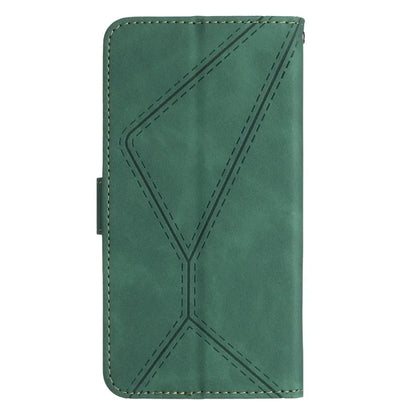HT05 For Motorola Moto G Power (2024) Case Splicing Lines Imprinted Skin-touch Phone Wallet Cover