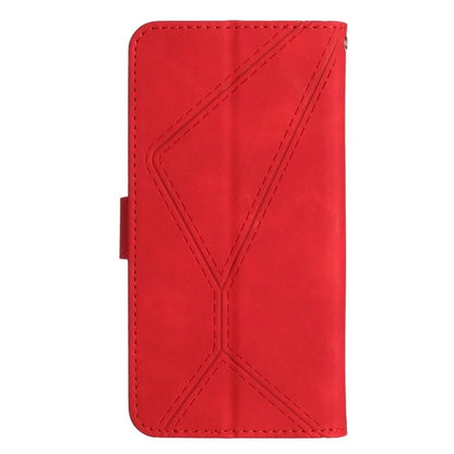 HT05 For Motorola Moto G Power (2024) Case Splicing Lines Imprinted Skin-touch Phone Wallet Cover
