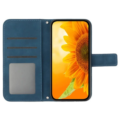HT04 For Motorola Moto G Power (2024) Case Sunflower Imprint Phone Protector with Long Strap