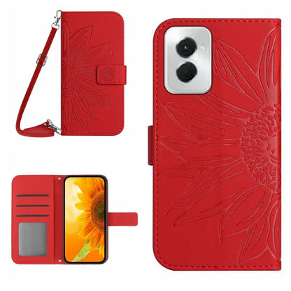 HT04 For Motorola Moto G Power (2024) Case Sunflower Imprint Phone Protector with Long Strap