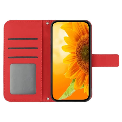 HT04 For Motorola Moto G Power (2024) Case Sunflower Imprint Phone Protector with Long Strap