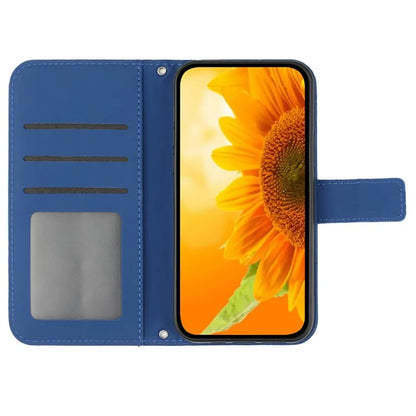 HT04 For Motorola Moto G Power (2024) Case Sunflower Imprint Phone Protector with Long Strap
