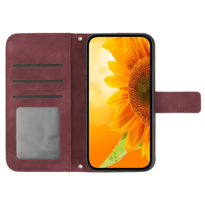 HT04 For Motorola Moto G Power (2024) Case Sunflower Imprint Phone Protector with Long Strap