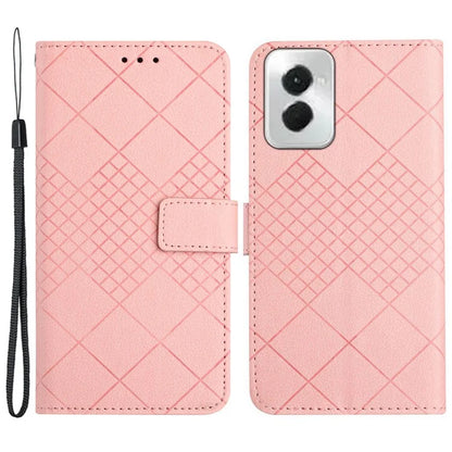 HT06 For Motorola Moto G Power (2024) Leather Case Phone Wallet Rhombus Pattern