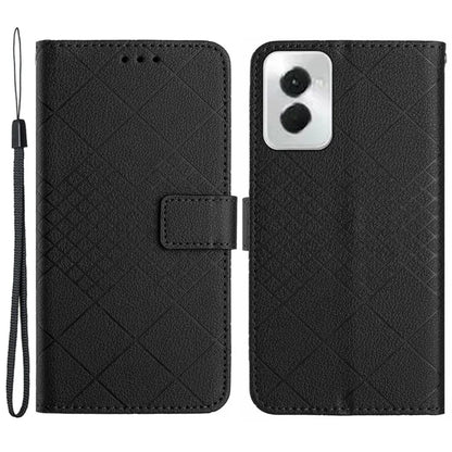 HT06 For Motorola Moto G Power (2024) Leather Case Phone Wallet Rhombus Pattern