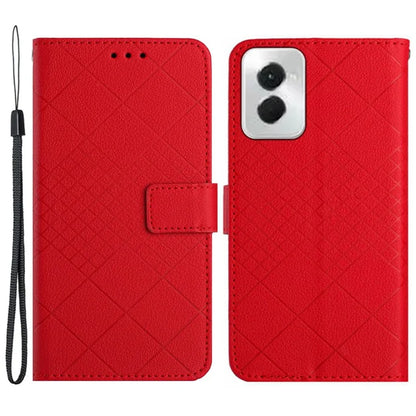 HT06 For Motorola Moto G Power (2024) Leather Case Phone Wallet Rhombus Pattern