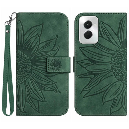 HT04 For Motorola Moto G Power (2024) Phone Case Sunflower Pattern Wallet Style Skin-touch