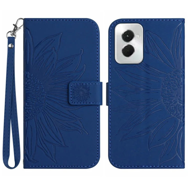 HT04 For Motorola Moto G Power (2024) Phone Case Sunflower Pattern Wallet Style Skin-touch