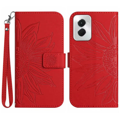HT04 For Motorola Moto G Power (2024) Phone Case Sunflower Pattern Wallet Style Skin-touch