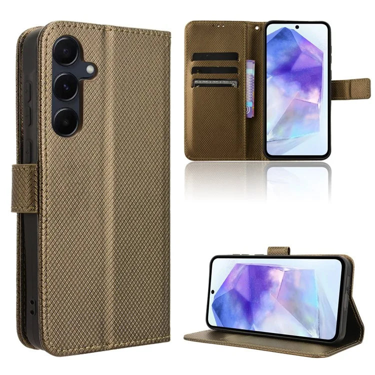 For Samsung Galaxy A35 5G Leather Wallet Phone Case Viewing Stand Diamond Texture