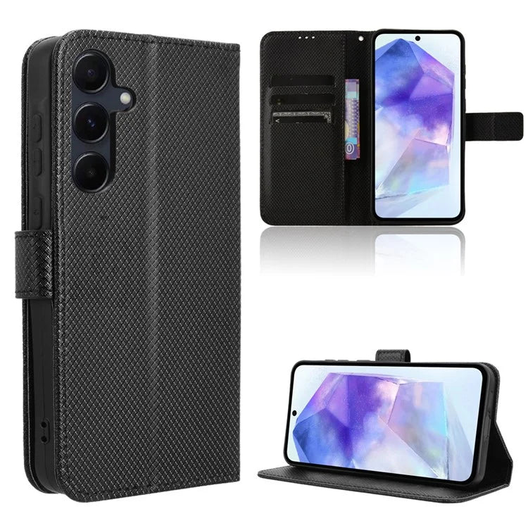 For Samsung Galaxy A35 5G Leather Wallet Phone Case Viewing Stand Diamond Texture