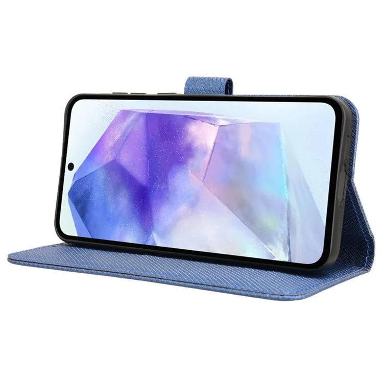 For Samsung Galaxy A35 5G Leather Wallet Phone Case Viewing Stand Diamond Texture