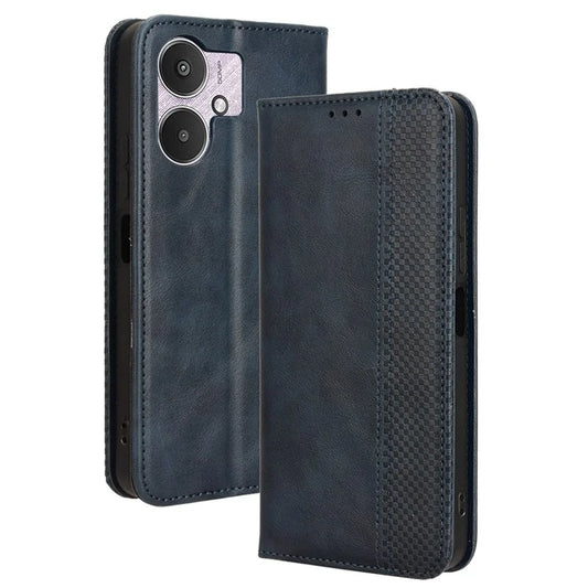 For Xiaomi Redmi 13C 5G / 13R 5G / Poco M6 5G Phone Case Folio PU Leather Retro Wallet Cover