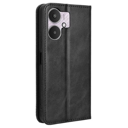 For Xiaomi Redmi 13C 5G / 13R 5G / Poco M6 5G Phone Case Folio PU Leather Retro Wallet Cover