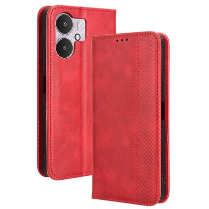 For Xiaomi Redmi 13C 5G / 13R 5G / Poco M6 5G Phone Case Folio PU Leather Retro Wallet Cover
