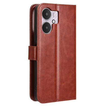 For Xiaomi Redmi 13C 5G / 13R 5G / Poco M6 5G Wallet Case PU Leather Crazy Horse Texture Flip Phone Cover