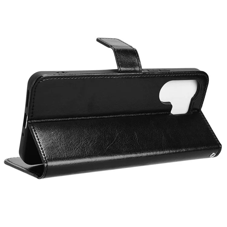 For Xiaomi Redmi 13C 5G / 13R 5G / Poco M6 5G Wallet Case PU Leather Crazy Horse Texture Flip Phone Cover