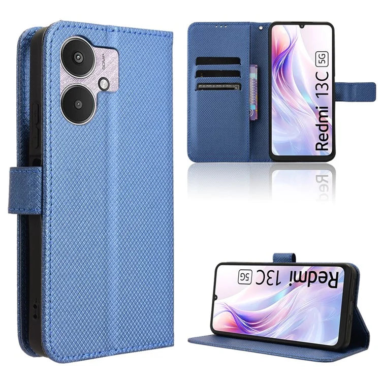For Xiaomi Redmi 13C 5G / 13R 5G / Poco M6 5G Wallet Case Leather Flip Folio Shockproof Phone Cover