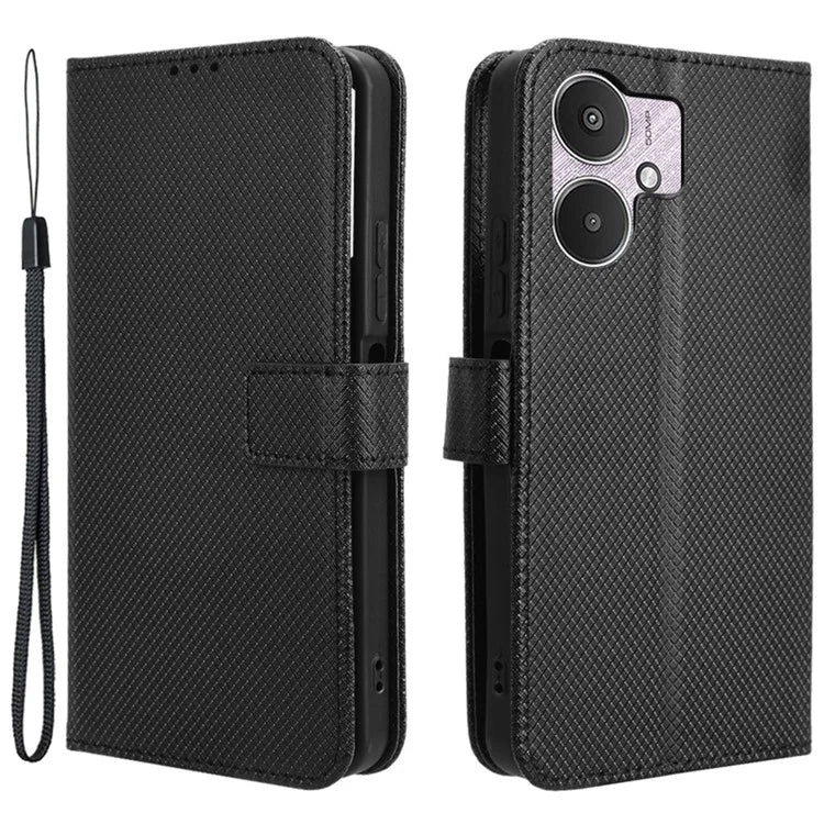For Xiaomi Redmi 13C 5G / 13R 5G / Poco M6 5G Wallet Case Leather Flip Folio Shockproof Phone Cover