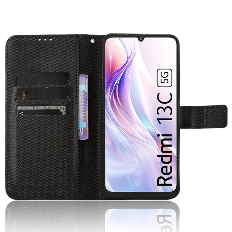 For Xiaomi Redmi 13C 5G / 13R 5G / Poco M6 5G Wallet Case Leather Flip Folio Shockproof Phone Cover